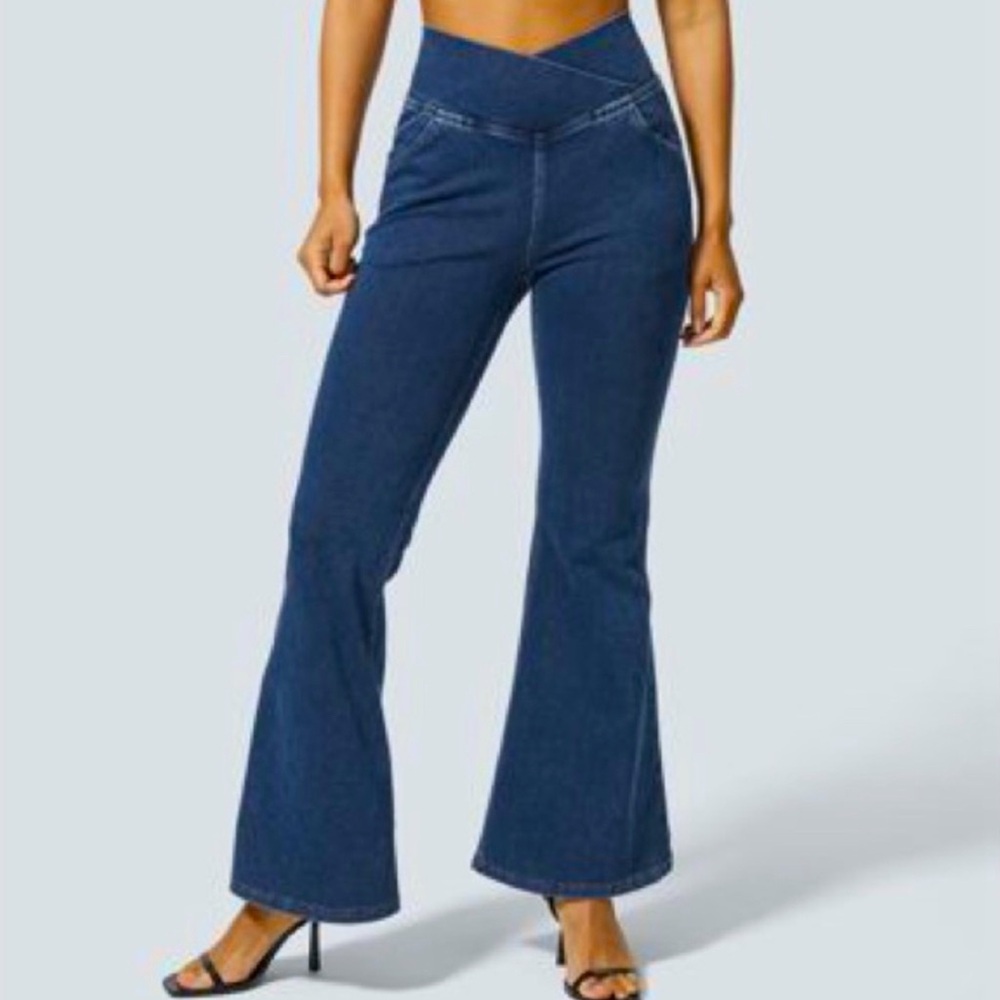 Halara | Flex Denim Soft Stretch High Waist Bell Bottom Flare Jeans Pants Size M